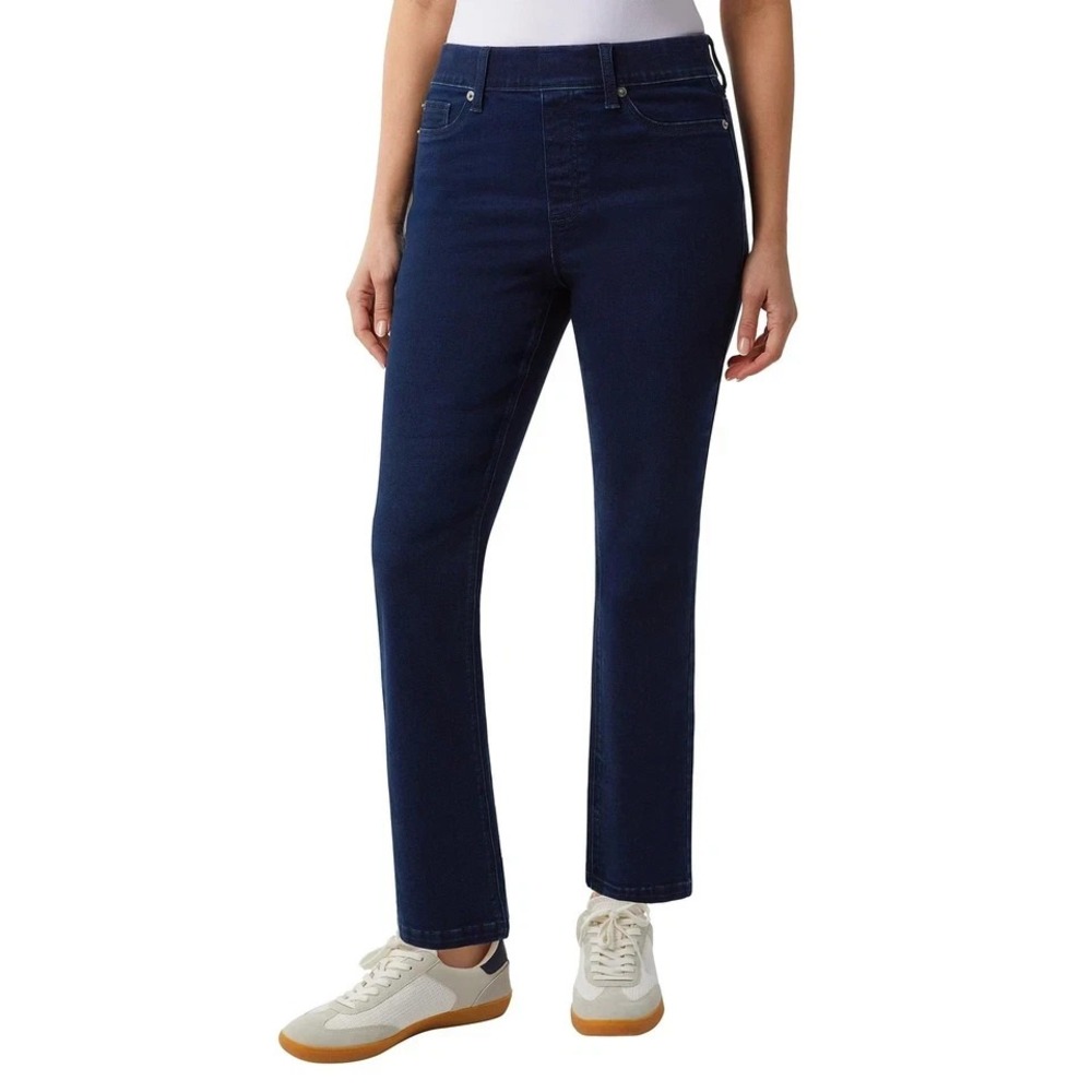 32 Degrees Heat Women's Pull-On Straight Leg Pockets Jeans, Blue, Size: 2X, New